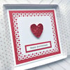 Anniversary card  - quilled love heart - boxed option