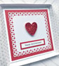 Anniversary card  - quilled love heart - boxed option