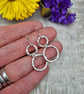 Sterling Silver Hammered 2 Circle Drop Earrings - JBJ1022 - Image 1
