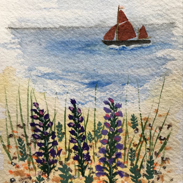 Sailing barge watercolour