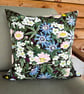 Vintage Belinda linen large square cushion cover with striped back