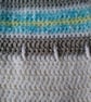 Ladies jumper in turquoise, grey and white crochet Size 10 - 12 - Image 5