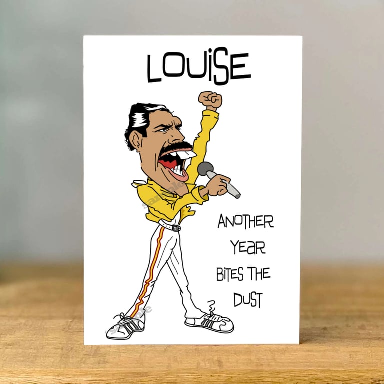 Personalised Freddie Mercury Birthday Card,, mum, dad, grandad, gran, son,