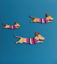 Jumping Sausage Dogs Wooden Wall Hangings  - Image 4