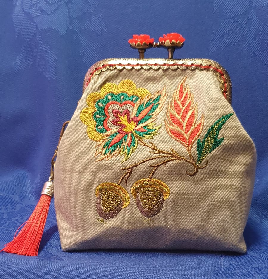 The Jacobean Autumn Acorns Coin Purse