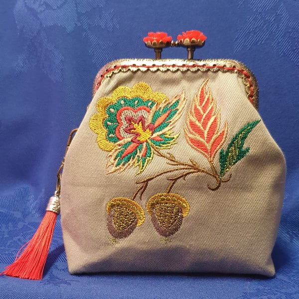 The Jacobean Autumn Acorns Coin Purse