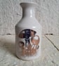 Stoneware bud vase with a copper toadstool image - Image 2
