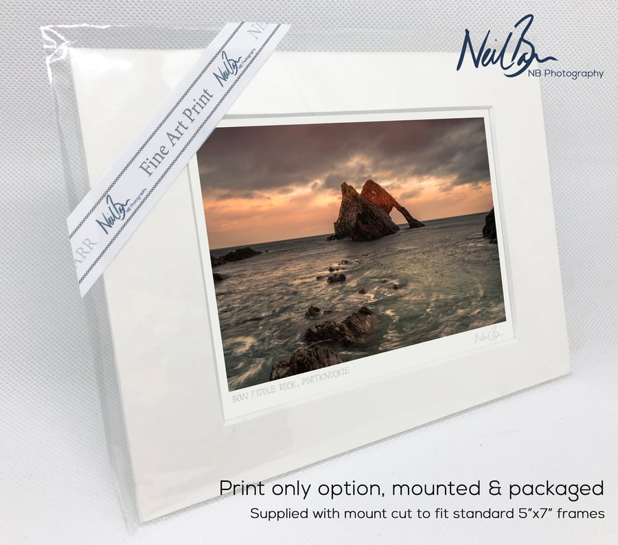 Bow Fiddle Rock Portknockie Scotland - A6 (7" x 5") Unframed Print