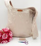 Cream leaf reversible knot bag,  handbag,  tote bag.  - Image 4