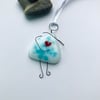 Fused glass girl, hug, heart, gift for friend