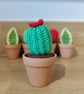 Crocheted plants in terracotta pot; Hoya, Snake Plant and Cactus - Image 5