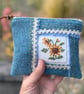 Sunflower cross stitch wool zip pouch - Image 6