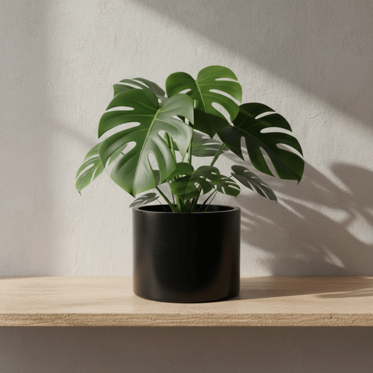 Large Black Plant Pot  - Minimalist Round Houseplant Pot Holder