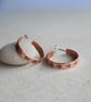 Copper Paw Print Hoop Stud Earrings - Sterling Silver Posts - Image 5