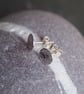 Sterling hammered studs, silver stud earrings. Shiny hammered silver - Image 6