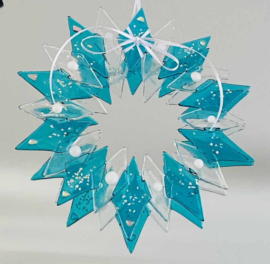Fused glass wreath-Christmas decoration