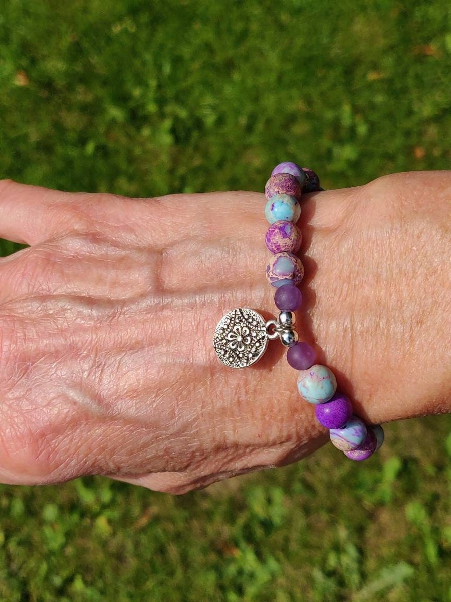Women s Valentine Gift Flower Mala Bracelet Women s Gemstone Bracelet Yoga