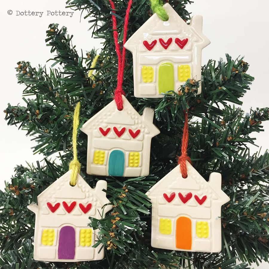 Christmas decoration pottery house ceramic house Christmas tree