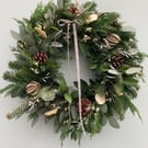 Traditional fresh frosty style Christmas wreath 