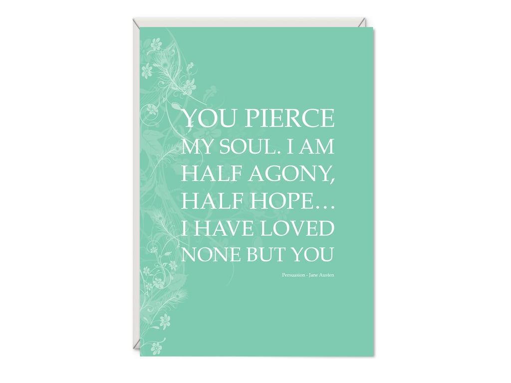 Persuasion Greetings Card Literary Gift - Jane Austen Word Art Card