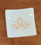 Summer Seconds- Yoga Inspired Square Fused Glass Dish with a Lotus Flower Motif 