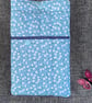 E-reader Padded Sleeve with Front Pocket Blue with small White Flowers
