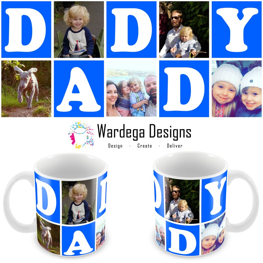 Personalised collage Daddy mug.