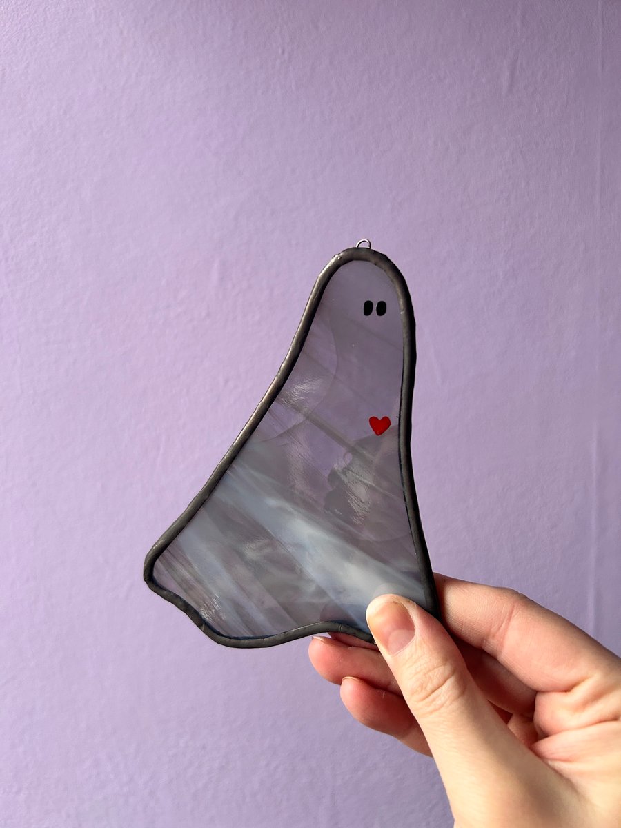 Adopt a Stained Glass Ghost - Grey Heart