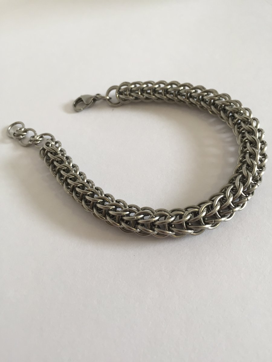 Unisex Steel Chainmaille Rope Chain Bracelet For Men