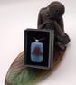 Holy Island on Blue, Fused Glass Pendant with Sterling Silver Findings