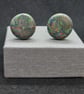 Dark green, navy and sienna cufflinks with gift box included - Image 2