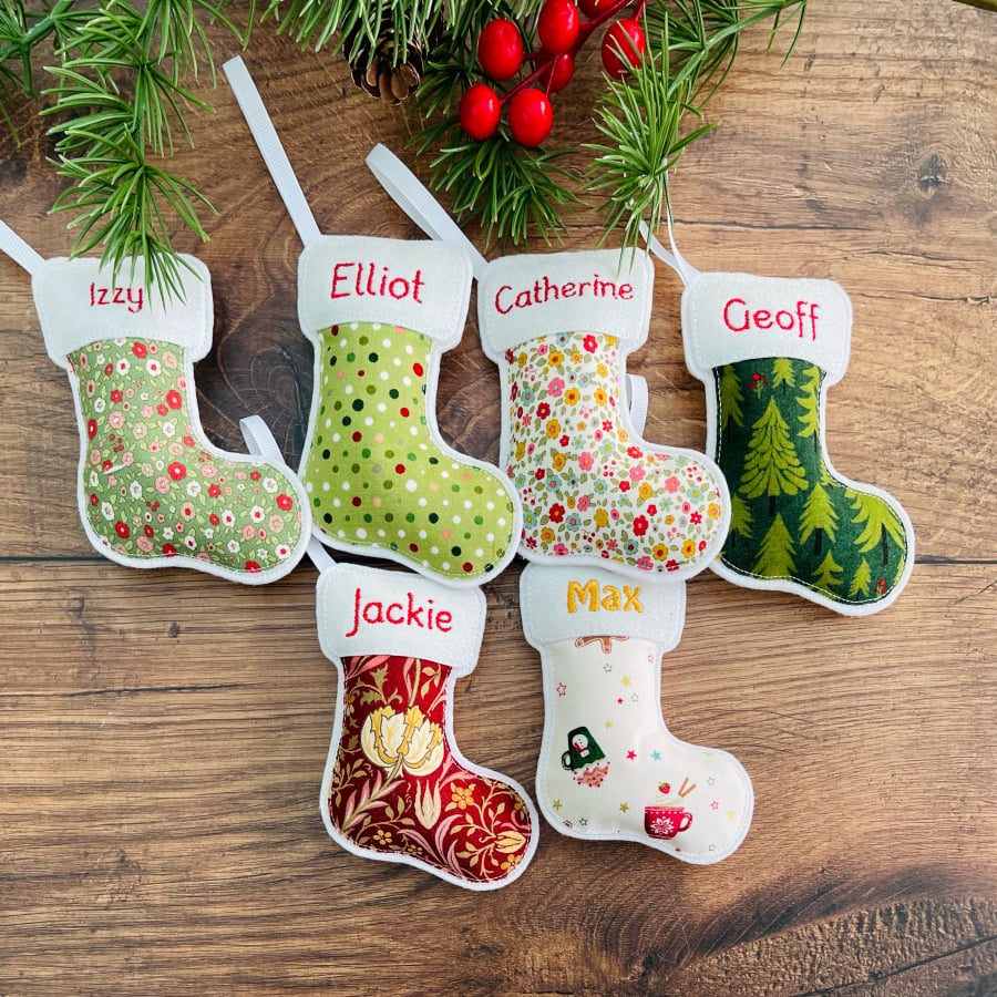 Personalised Stocking Hanging Decorations 
