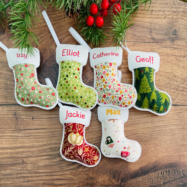 Personalised Stocking Hanging Decorations 