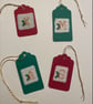 Hand-Stitched Christmas Initial Gift Tag with Holly - Image 4