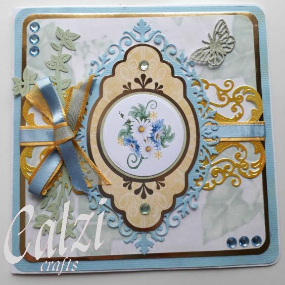 Floral Panel Blank Greeting Card