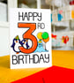 Happy 3rd Birthday card, Cute Animal Third Birthday for 3 Year Old Boy or Girl  - Image 2