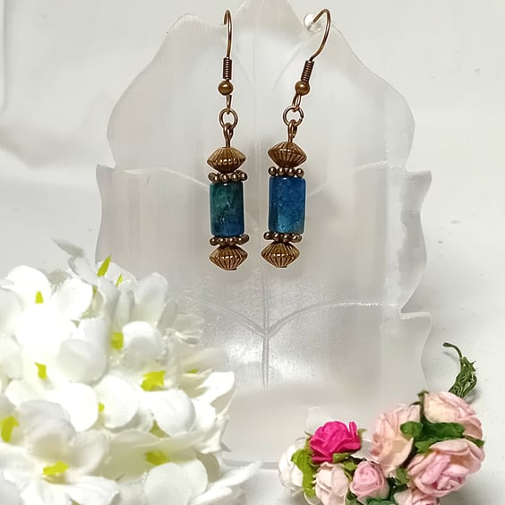 Apatite & Bronze Earrings