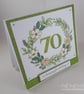 Handmade 70th Birthday card - floral wreath - Image 8