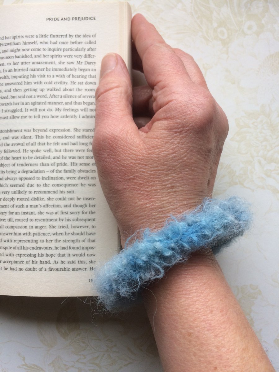 PURE ALPACA  felted bracelet , bangle. Hand-dyed.Blue ... ready to ship...