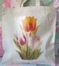 Tulip Spring Flower Print Cotton Tote 