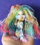 Tiny Mermaid Doll Hanging Decoration, Sea Themed Mermaid Gift, Rainbow Hair