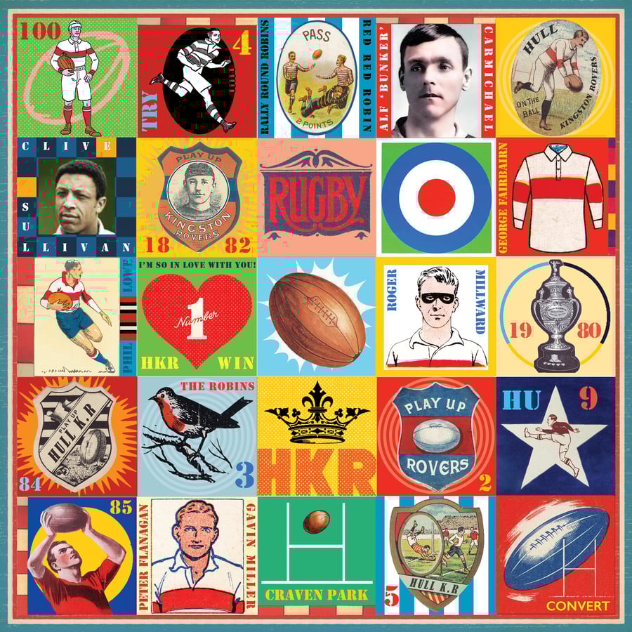 Hull Kingston Rovers Pop Art Rugby Print