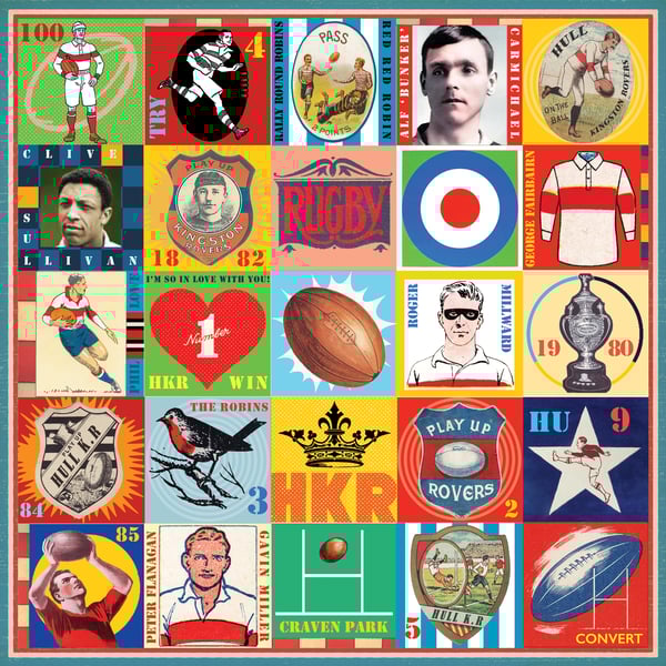 Hull Kingston Rovers Pop Art Rugby Print