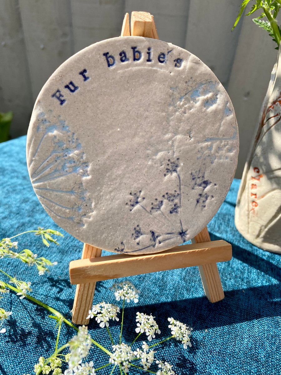 dog lover - Fur Babies ceramic coaster, trivet, decorative tile,  gift,