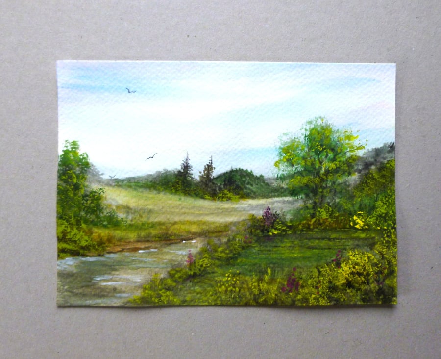 original art watercolour landscape painting ( ref FA 315 G1 )