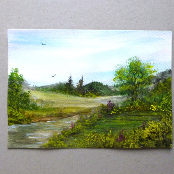 original art watercolour landscape painting ( ref FA 315 G1 )