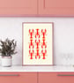Watercolour Lobster Print - Pink & Orange Lobsters - Coastal Kitchen Wall Art - Image 1