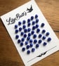 44 Vintage Electric Blue Glass Beads - 6mm - Image 1