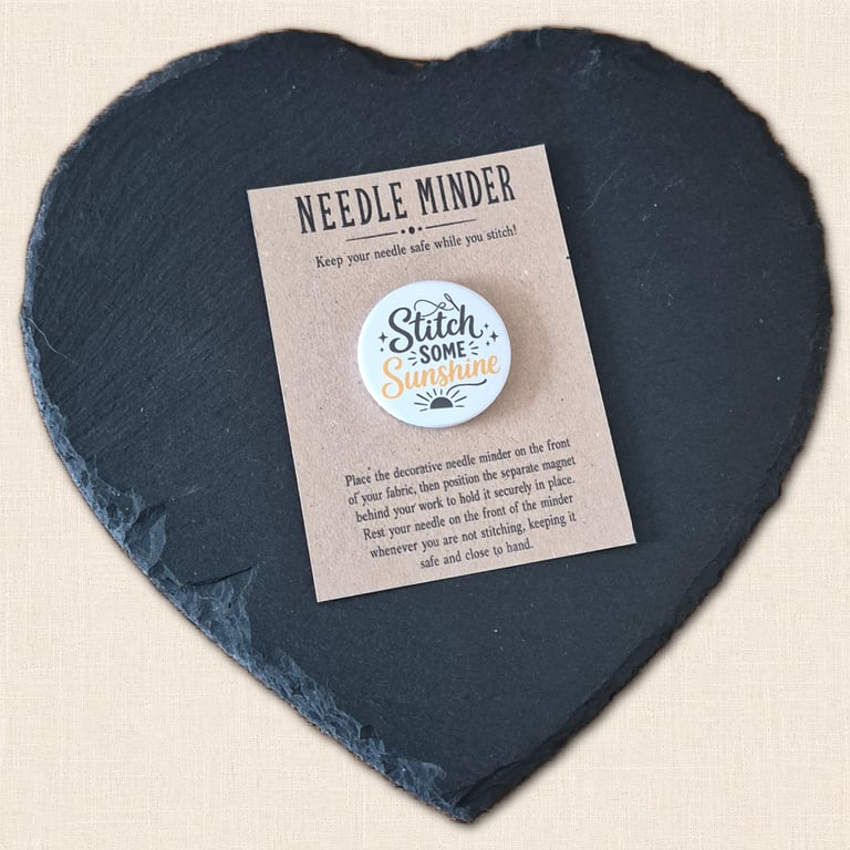 Stitch Some Sunshine Needle Minder - Cross Stitch and Embroidery Accessory