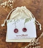 Handmade Ceramic Earrings: Pink Glaze, Dangle, Foraged Bristol Clay - Image 3